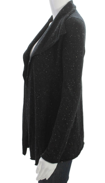 C by Bloomingdales Women Cashmere Collared Cardigan Black Long Sleeve Size XS