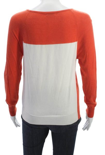 Dries Van Noten Womens Orange Rayon Scoop Neck Pullover Long Sleeve Size M