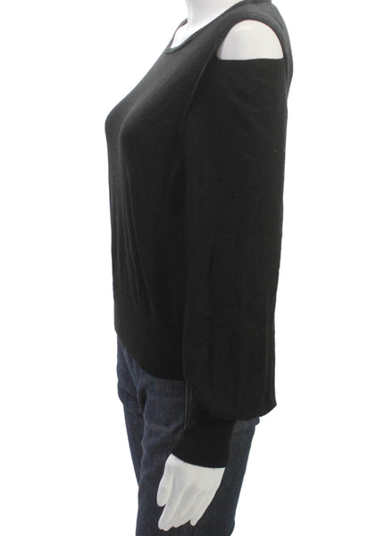 Vince Womens Black Merino Wool Pullover Long Sleeve Round Neck Size L
