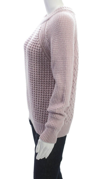 Rebecca Taylor Womens Pullover Sweater Pink Wool Crew Neck Long Sleeve Size M
