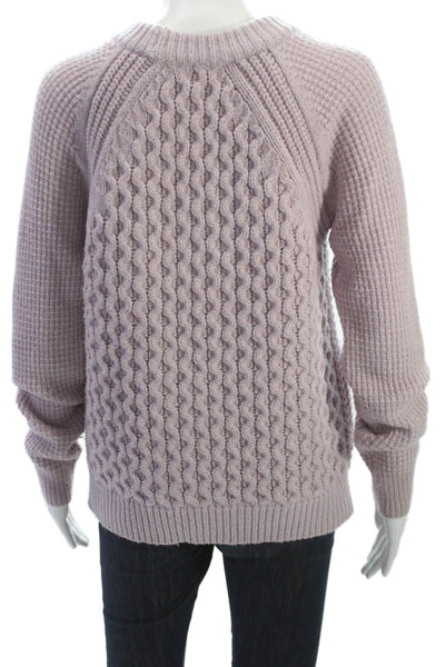 Rebecca Taylor Womens Pullover Sweater Pink Wool Crew Neck Long Sleeve Size M