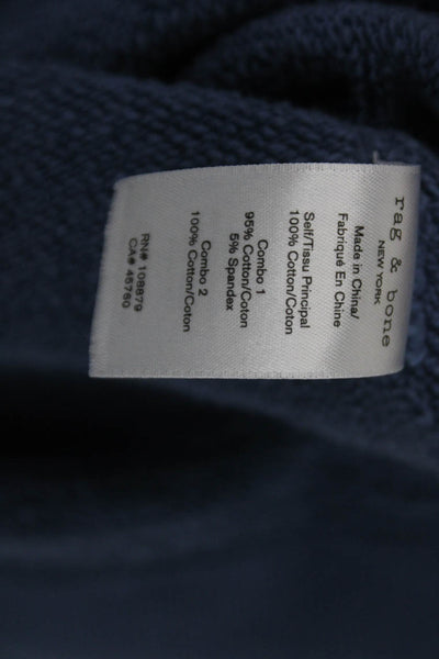 Rag & Bone Women Pullover Cotton Crew Neck Long Sleeve Blue Size S