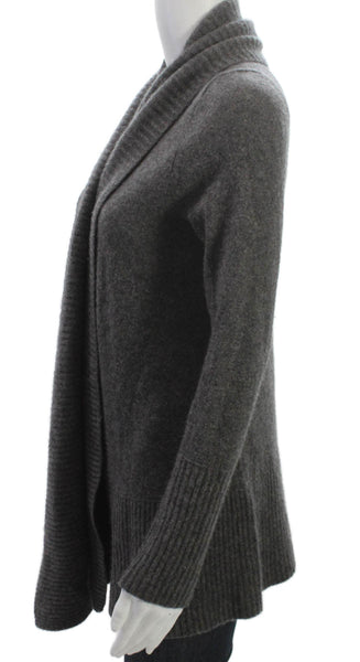 C by Bloomingdales Women Cardigan Cashmere Gray Cowl Neck Long Sleeve Size S