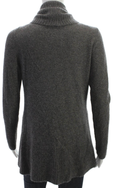 C by Bloomingdales Women Cardigan Cashmere Gray Cowl Neck Long Sleeve Size S