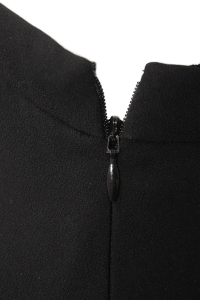 ALC Women Maxi Dress Black V Neck Long Sleeve Zip Triacetate Size 0