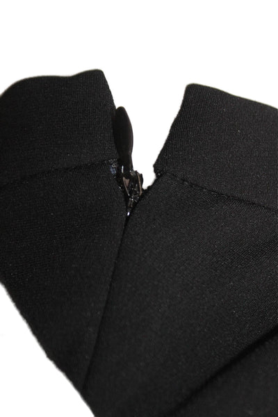 ALC Women Maxi Dress Black V Neck Long Sleeve Zip Triacetate Size 0