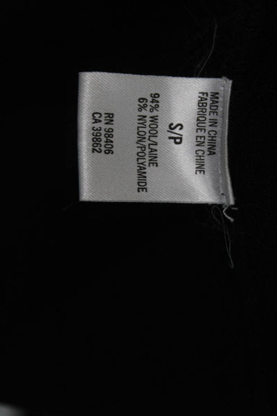 Theory Women Black Sweater Dress 3/4 Sleeve Scoop Neck Wool Size S