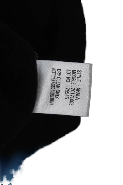 Theory Women Black Sweater Dress 3/4 Sleeve Scoop Neck Wool Size S