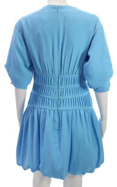 Jonathan Simkhai Womens Fit & Flare Dress Blue V-Neck Half Sleeve Size 4