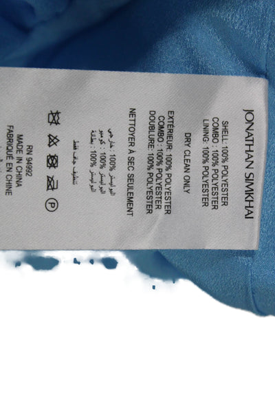 Jonathan Simkhai Womens Fit & Flare Dress Blue V-Neck Half Sleeve Size 4