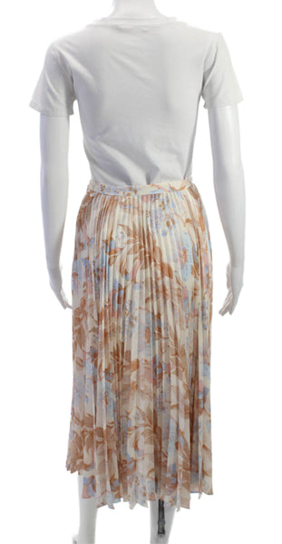 Vince Women Pleated Beige Skirt Knee Length Polyester Size 00