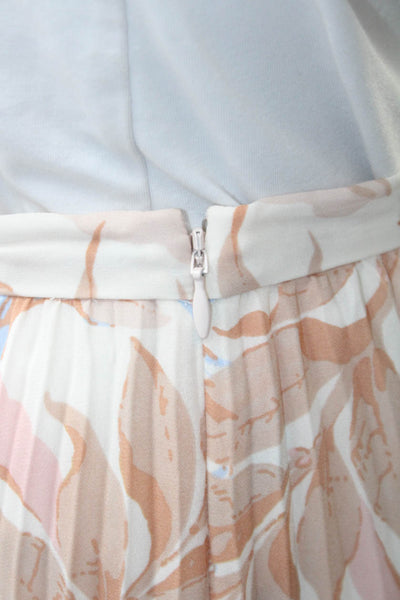 Vince Women Pleated Beige Skirt Knee Length Polyester Size 00