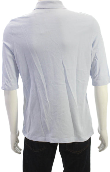 Lacoste Mens Short Sleeve Collared Knit Slim Polo Shirt Blue Cotton Size FR 36