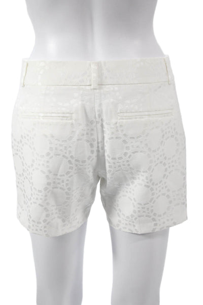 Banana Republic Women White Cotton Geometric Shorts Size 0