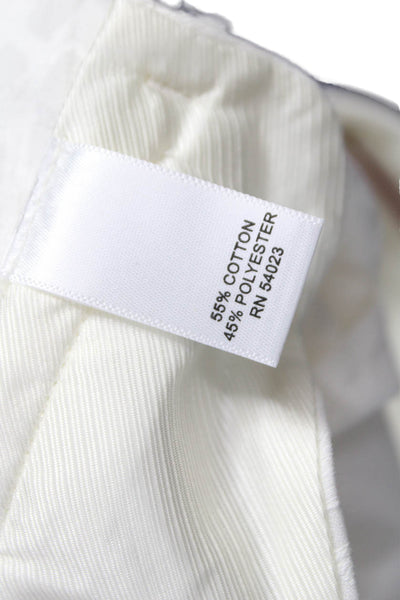 Banana Republic Women White Cotton Geometric Shorts Size 0