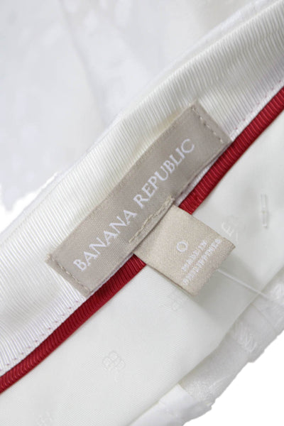 Banana Republic Women White Cotton Geometric Shorts Size 0