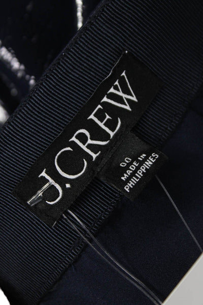 J Crew Womens Faux Leather Straight Pencil Skirt Knee Length Blue Zip Size 00