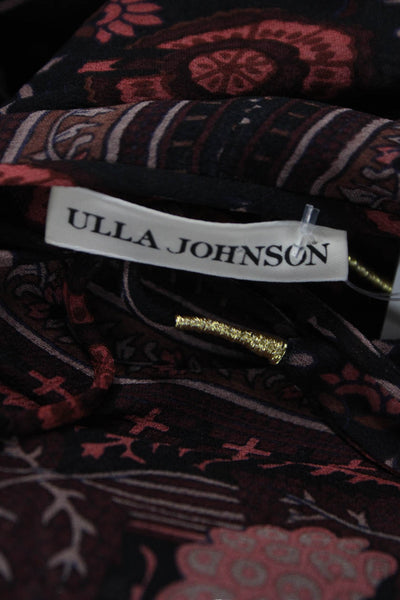 Ulla Johnson Women Shift Dress Black Silk Long Sleeve Short Size 2