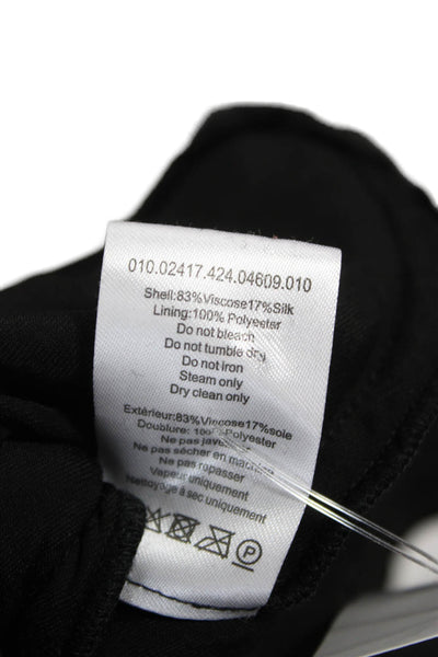 Rixo Women Dress Black V-Neck Long Sleeve Mini Knee Length Viscose Size 6