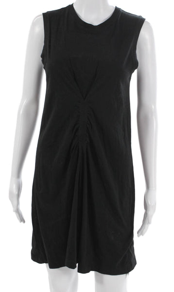 ATM Women Tank Dress Black Cotton Sleeveless Round Neck Size S