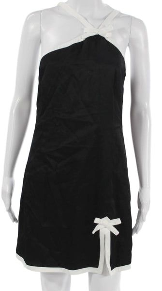 MSGM Womens Black Colorblock Halter Shift Dress Sleeveless Knee Length Size S