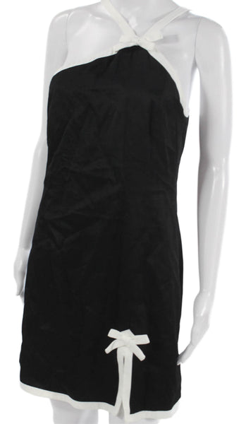 MSGM Womens Black Colorblock Halter Shift Dress Sleeveless Knee Length Size S