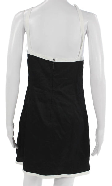 MSGM Womens Black Colorblock Halter Shift Dress Sleeveless Knee Length Size S