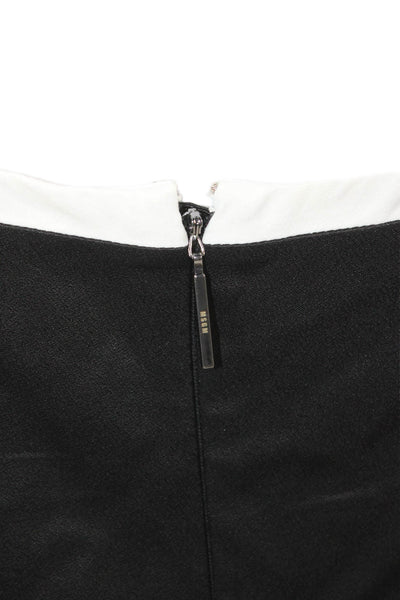 MSGM Womens Black Colorblock Halter Shift Dress Sleeveless Knee Length Size S