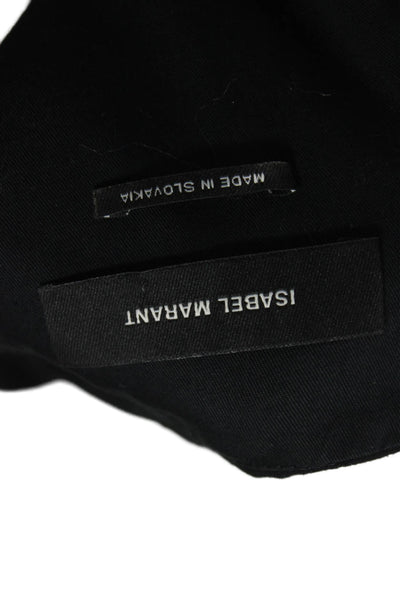 Isabel Marant Womens Mini V Neck Linen Blend Dress Black Zip Sleeveless Size 38