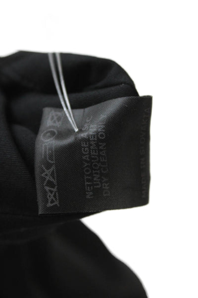 Isabel Marant Womens Mini V Neck Linen Blend Dress Black Zip Sleeveless Size 38
