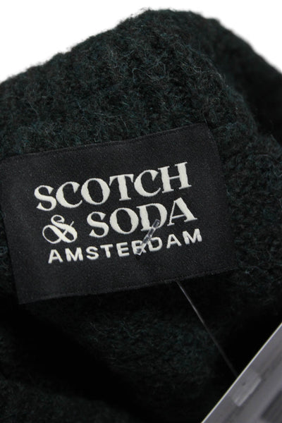 Scotch & Soda Mens Wool Pullover Sweater Green Crew Neck Long Sleeve Size 2XL