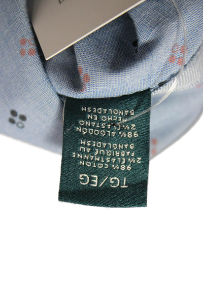 Perry Ellis Mens Blue Dress Shirt Button Up Cotton Blend Long Sleeve Size XL