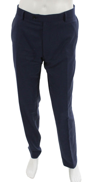 Charles Tyrwhitt Mens Dress Pants Blue Wool Button Front Size 38