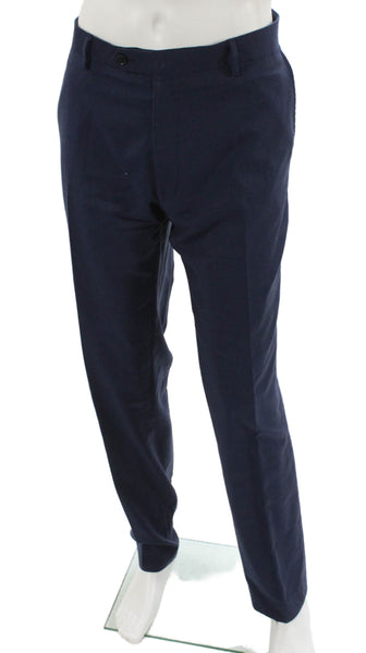 Charles Tyrwhitt Mens Dress Pants Blue Wool Button Front Size 38