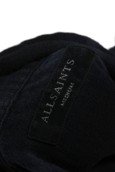 Allsaints Mens Black Plaid Collared Button-Up Cotton Long Sleeve Shirt Size M