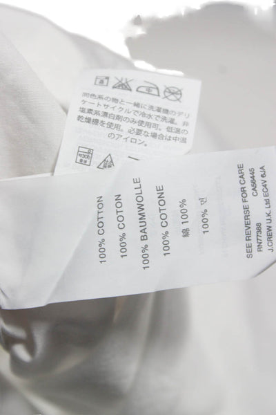 J Crew Mens Button Up Dress Shirt White Collared Cotton Long Sleeve Size M