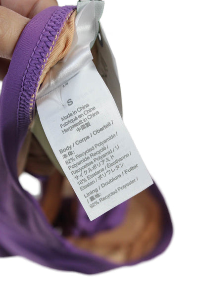 J Crew Womens Purple Solid Recycled Polyamide Bikini Top Swimwear Size S