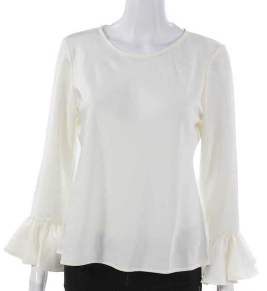 J Crew Women White Polyester Sleeveless Basic Blouse Size S