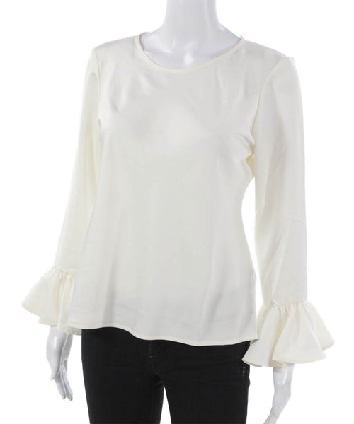 J Crew Women White Polyester Sleeveless Basic Blouse Size S