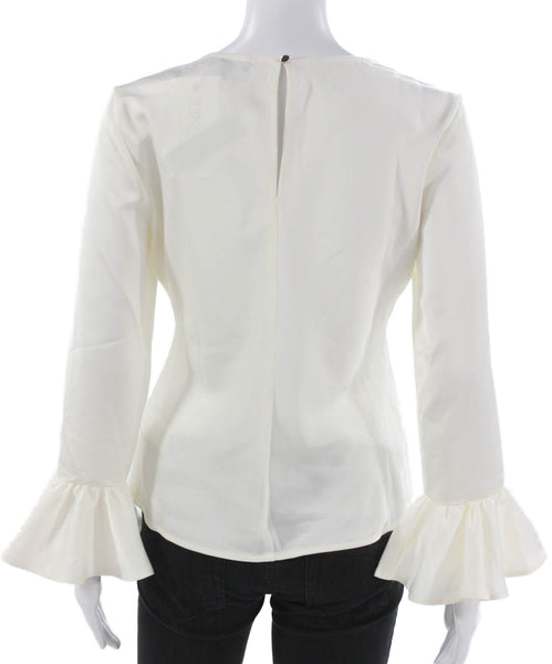 J Crew Women White Polyester Sleeveless Basic Blouse Size S