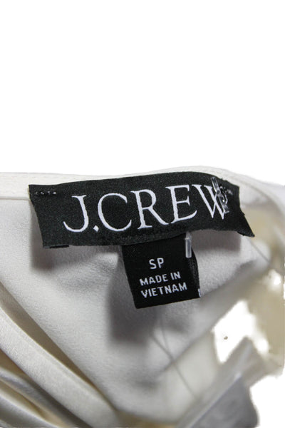 J Crew Women White Polyester Sleeveless Basic Blouse Size S