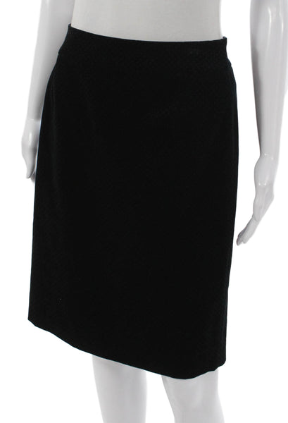 J Crew Women Straight Pencil Skirt Black Cotton Zip Knee Length Size 6