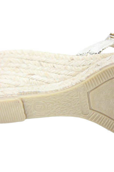J Crew Women's Open Toe Strappy Espadrille Wedge Sandals Gold Size 6