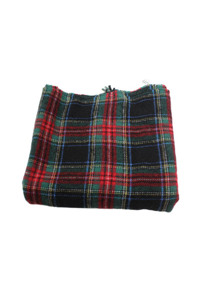 J Crew Women's Fringe Edge Multicolor Plaid Scarf Size 70" X 19"