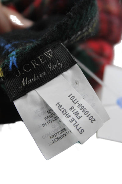 J Crew Women's Fringe Edge Multicolor Plaid Scarf Size 70" X 19"