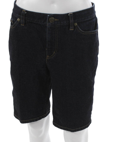 LRL Lauren Jeans Womens Bermuda Shorts Blue Cotton Button Size 4