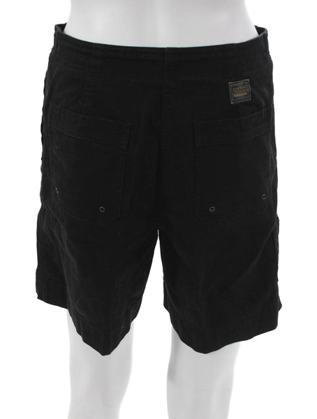 Lauren Ralph Lauren Women Cargo Shorts Black Cotton Drawstring Size 4