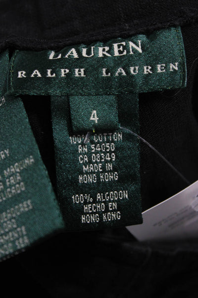 Lauren Ralph Lauren Women Cargo Shorts Black Cotton Drawstring Size 4