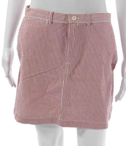 Ralph Lauren Sport Women Straight Pencil Striped Cotton Short Skirt Size 6