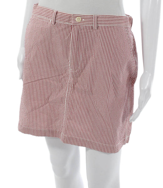 Ralph Lauren Sport Women Straight Pencil Striped Cotton Short Skirt Size 6